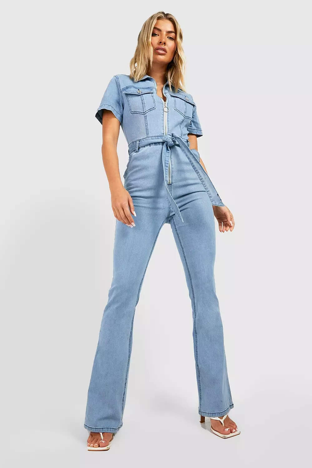 Denim zip hot sale boiler suit